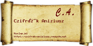 Czifrák Aniziusz névjegykártya